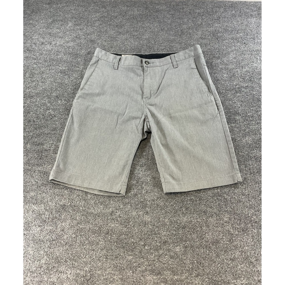 Volcom Shorts Mens 32 Gray Heather Chino Casual Skate Streetwear Flat Front Summ